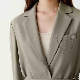 Retro Silver Plated Chain Crystal Rose Flower Brooches Collar Pins Rhinestone With Hanging Chain Suit Shirt Floral Lapel Brooch Pin Fashion Jewelry for Men Boy