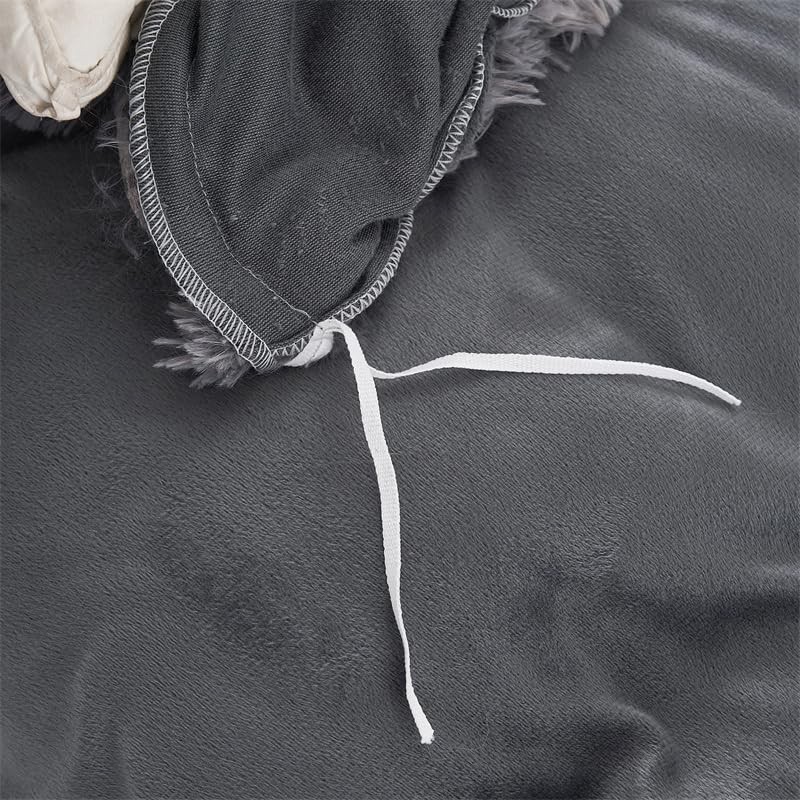 chovy Faux Fur Tie-Dyed Black Gray White Colorful Comforter Sets