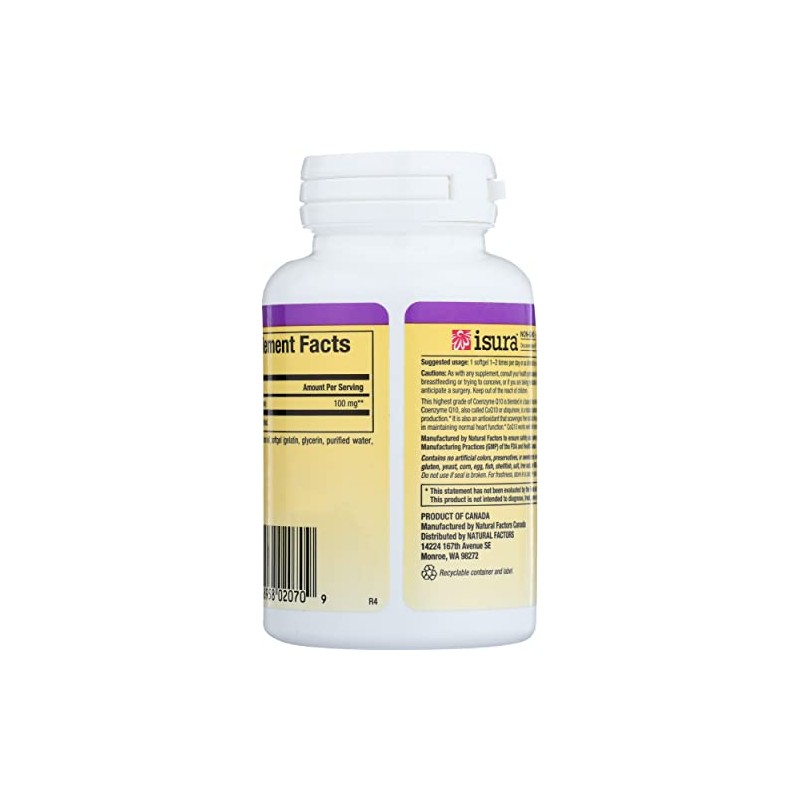 Natural Factors – Coenzima Q10 100 mg – Soporte antioxidante