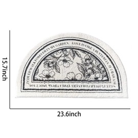 Qusmeiyici Bathroom Rugs Half Circle Bath Mat&Retro Rug Half Round Bath Rug for Bedroom Small Carpet Home Decor Non-Slip Semi Round Shower Rug 23.6X15.7inch