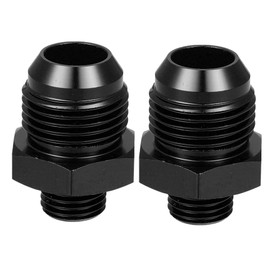 X AUTOHAUX 2pcs Black 10AN Male to M14 x 1.5mm Male Fitting Adapter for Car