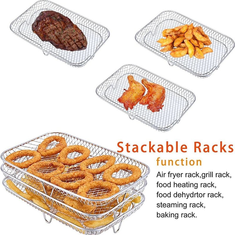 Dual Air Fryer Rack Compatible with Ninja Fryer Stand Multi