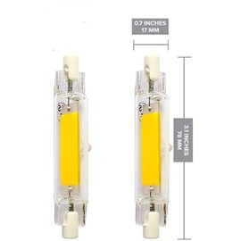 QX com 2 Packs 78mm 10W R7S LED Bulbs LED COB Light 100W Halogen Equivalent J Type T3 120V R7S Dimmable Daylight White 6500K Double Ended R7S LED J78 Flood Light Landscape Lights Lamp Work Lighting