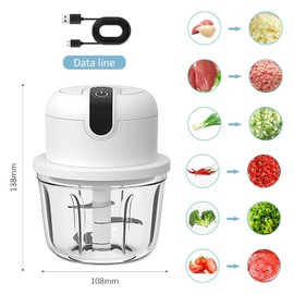 Onion Chopper, 350 ml, Multi-Chopper Electric Small, Electric Onion Cutter, Universal Chopper, Vegetable Chopper, Mixer Chopper for Meat, Onions, Garlic