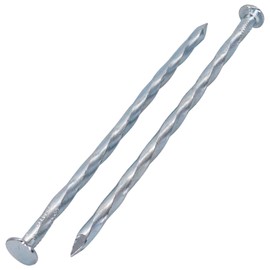 SKIR'CO (Pack of 50) Square Twisted Steel Nails 4.5 x 125mm Galvanized Steel Nails Woodworking Nails Square Twist Nails