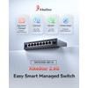 XikeStor 9-Port 2.5G Web Managed Ethernet Switch, VLAN/QoS/STP/IGMP/LACP Supported, Fanless