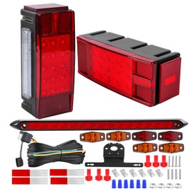 EXERAUO Boat LED Trailer Lights Kit, Submersible Trailer Light, Stop Brake Backup Reverse Lights with Marker Lights, 3rd Light Bar and Wiring Harness for Boat Truck Camper