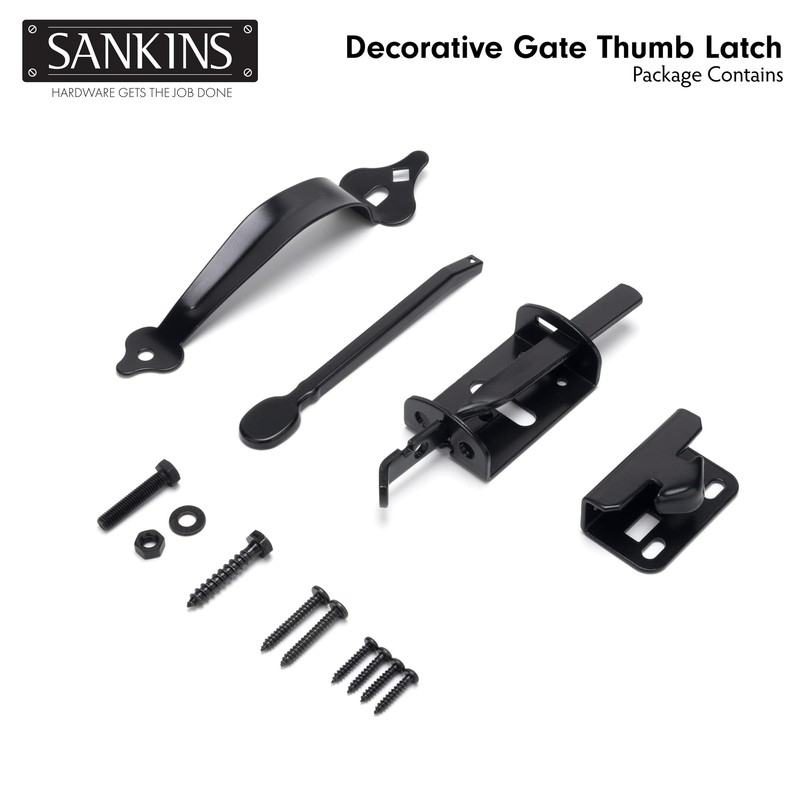 SANKINS Thumb Gate Latch for Wooden Fence Heavy Duty, Thumb