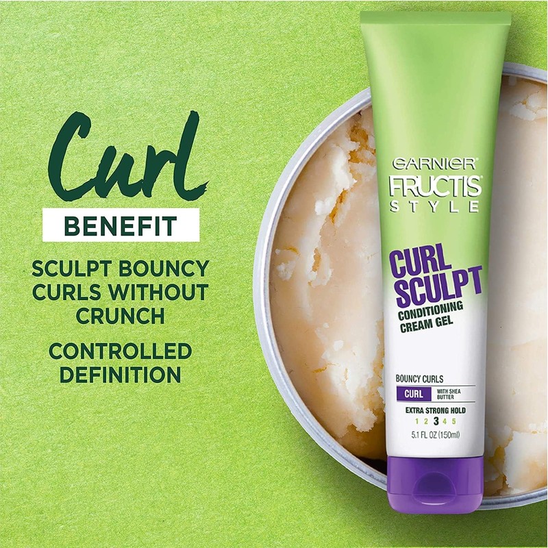 Garnier Fructis Style Curl Sculpting Cream-Gel, Extra Fuerte 5 oz,