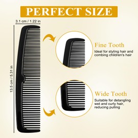 Combs Bulk, Combs Individually Wrapped, Black Fine And Wide Tooth Comb, Simple And Stylish, Suitable For Hotels, Shelters, Homeless People, Nursing Homes, Charities (30-PACK)