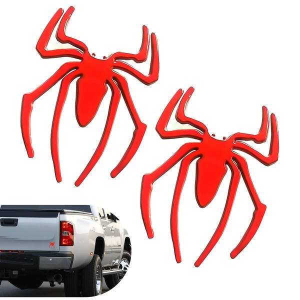 Ferianl 2PCS 3D Chrome Symbol Badge Decal, Spider Waterproof Sticker