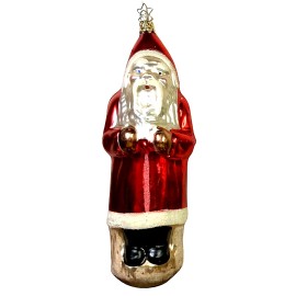 Old World Christmas Inge Glas Old World "Very Large Belznickel" 8" Germany Glass Star Cap Santa NOS