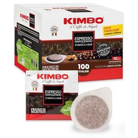 Kimbo Napoli ESE Compostable Coffee Pods - 100% Arabica - Blended and Roasted in Italy - Medium to Dark Roast with Pleasant Floral Flavors - 100 count