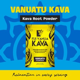 Fiji Vanua Kava Vanuatu Powder, Kava Root Powder Made from Pure Noble Kava with Sun-Dried Lateral Roots, Premium with Kavalactones, Easy to Prepare Medium Grind Kava, 16 oz, 1 Pound