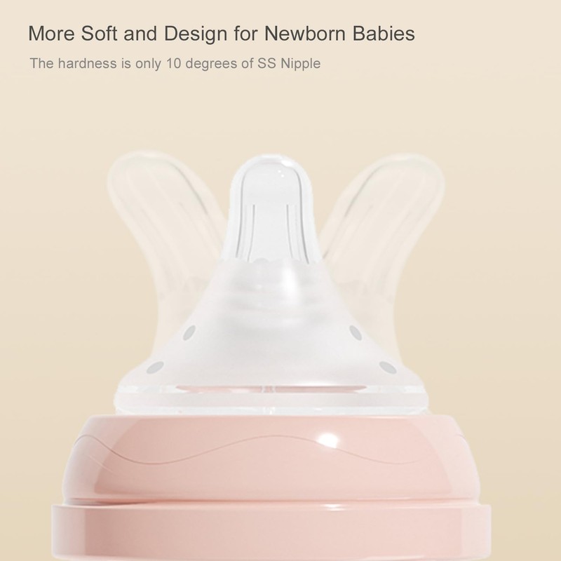 Gulicola Natural Flow Baby Bottle Silicone Nipple Level 2, Medium