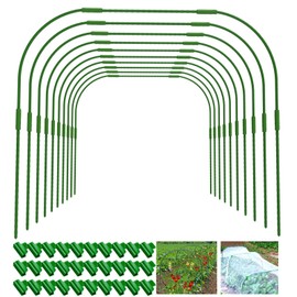 Garden Hoops for Raised beds, 10 Sets DIY Rust-Free Garden Tunnel 32.3"x 32.3" Greenhouse Hoops for Row Cover Garden Netting, Reuseable Plastic-Coated Steel Grow Tunnel Support Frame