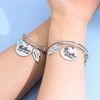 Sweettea 2pcs Family Jewelry Adjustable Bangle with Heart Charms Memorable