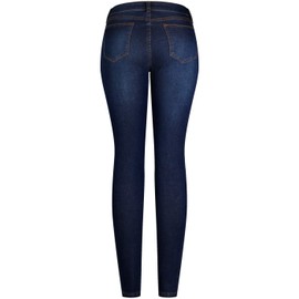 2LUV - Jeans Ajustados de Colores Desgastados para Mujer, Azul Denim1, 35