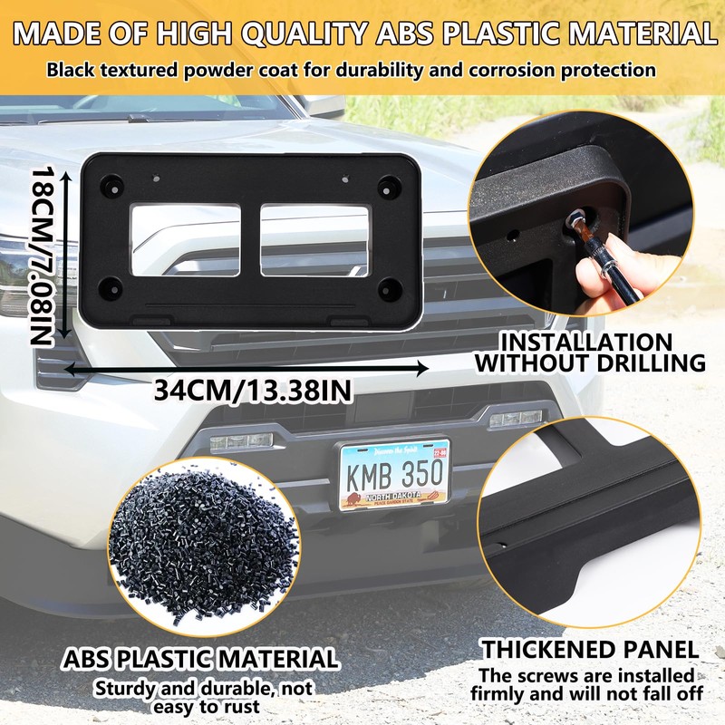 License Plate Frame Bracket Compatible with Toyot@ Tacoma 2024 2025,ABS