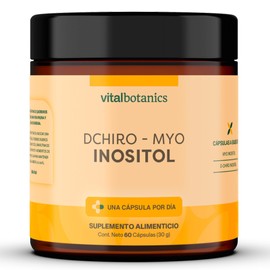 Myo-Inositol y D-Chiro-Inositol 40:1 con 60 cápsulas de 500mg (2 meses). VitalBotanics. Suplementos Alimenticios. Multivitaminico. Libre de Gluten y Aditivos. Apto Dieta Keto.