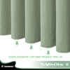 Dynamene Extra Long Shower Curtain, 84 Inch Long Waffle Fabric
