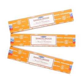 Satya Nag Champa Sandal Wood 100% Natural Incense Sticks | 3 Packs | Handmade Incense Sticks | Used for Stress Relief, Spiritual Decor, Smudging and Meditation