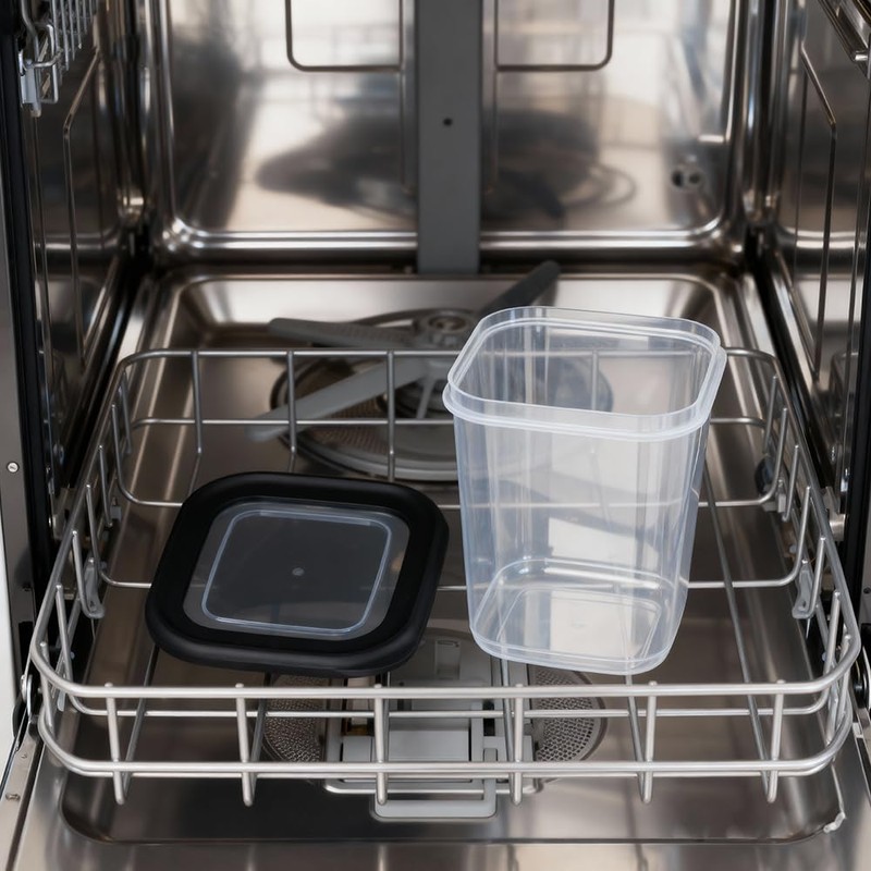 ionEgg Plastic Food Storage Containers with Lids Includes Labels, Stackable