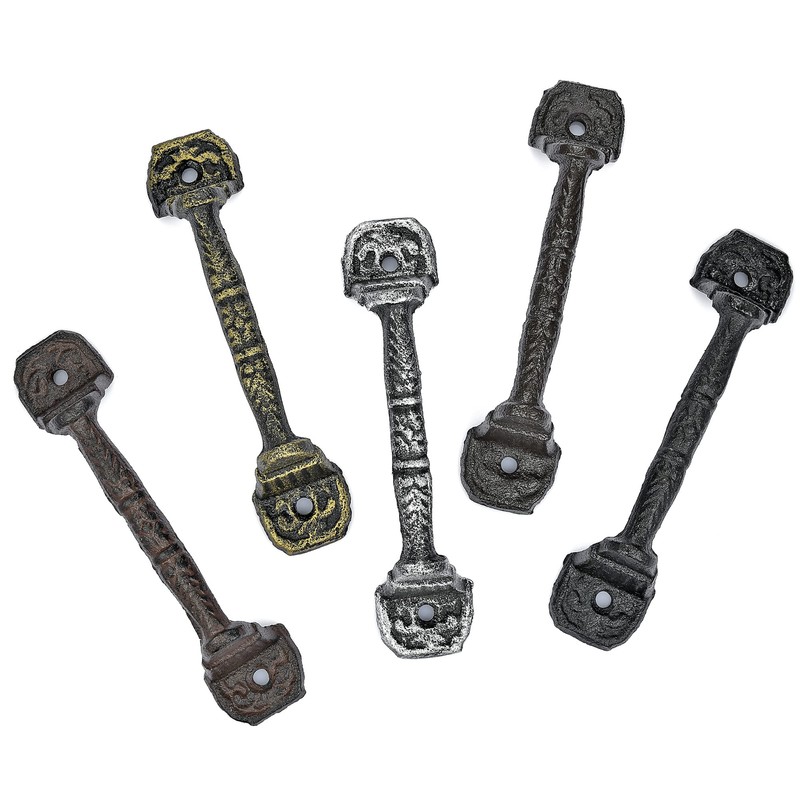 2 Packs 5.51" Dark Brown Barn Door Handles, Cast Iron