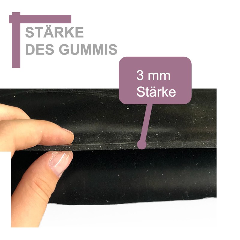 Rubber Strips with Fabric Insert - Thickness 3 mm in