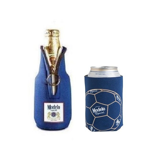Modelo Especial Beer Bottle Suit Cooler Coolie & Soccer Beer Can Kaddy Huggie