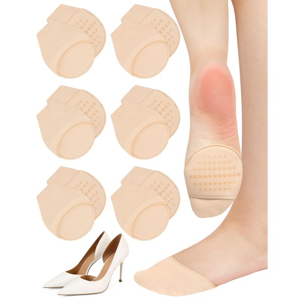 Becellen 6 Pairs of Toe Socks, Women's Invisible Forefoot Padding,