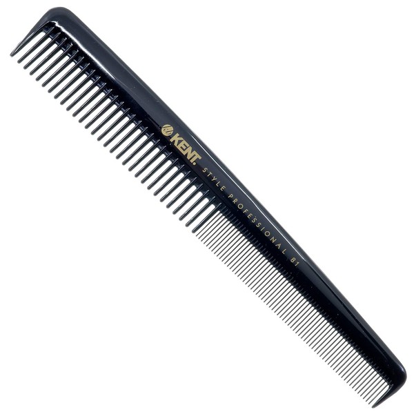 Kent SPC81 Salon-Style Dressing Cutting Comb with Wide and Fine Teeth - Professional Barber Haircut Comb for Styling and Teasing for All Hair Types - Kent Quality Barber Supplies