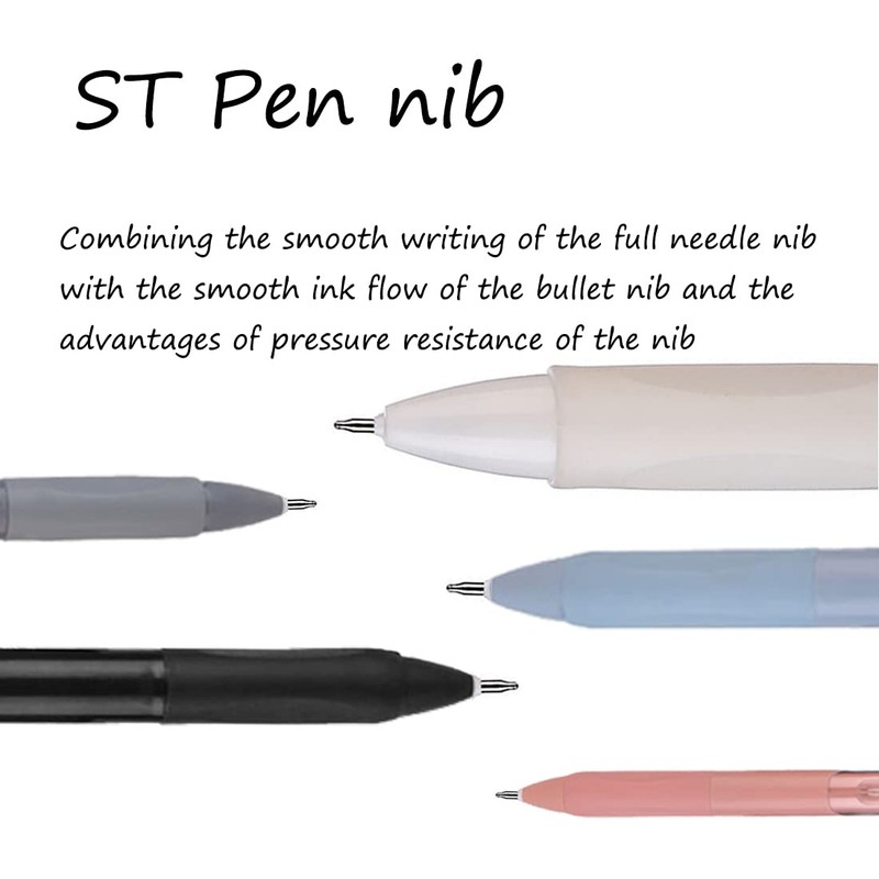 SURALIN Pack of 5 Gel Pens, Retractable Gel Pens, Black