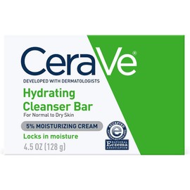 [Japanese Moisturizing Cream] Cerave Hydrating Cleanser Bar For Dry to Normal Skin, 4.5 Oz