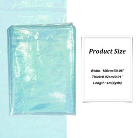 PandaHall 4.3 yards / 4 m Cyan Iridescent Organza Fabric Magic Shiny Fabric Ribbon Shimmering Organza Lace Fabric for Dress Stage Show Costume Wedding Decoration DIY Crafts 1.5 m Wide