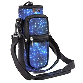 icolor Water Bottle Carrier Holder w/Adjustable Padded Shoulder & Handle Strap,25/32/40/64oz Bottle Bag Sleeve Hiking Pack (24oz(Diameter 3.22",Height 9.65"), BlueSky)