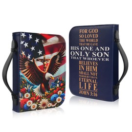 Bible Case for Men - Eagle Cross Leather Bible Carrying Book Cover Bag Christian Gift for Men, Women