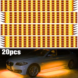 XT AUTO Amber Yellow 12v 15 Led 30cm Car Flexible Waterproof Underbody Light Strip Pack of 20