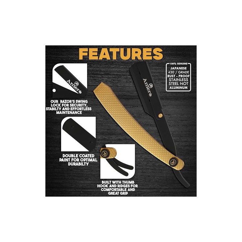 Cut-Throat Razor Straight Edge – Professional Stainless Steel Barber Razor