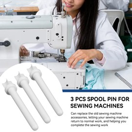 Cyrank 3PCS Spool Pin for Sewing Machines, Spool Pin Replacement White Plastic Spool Pin Universal Sewing Machine Spool Pins Auxiliary Spool Pin Fit for Most Sewing Machines
