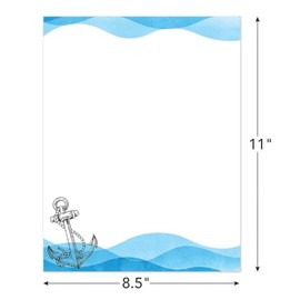 Great Papers! Papel membrete, ancla náutica oceánica, 8.5 x 11 pulgadas, apto para impresora, 50 hojas (2025015)