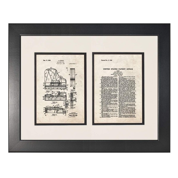Baby Grand Piano Patent Art Old Look Print in a