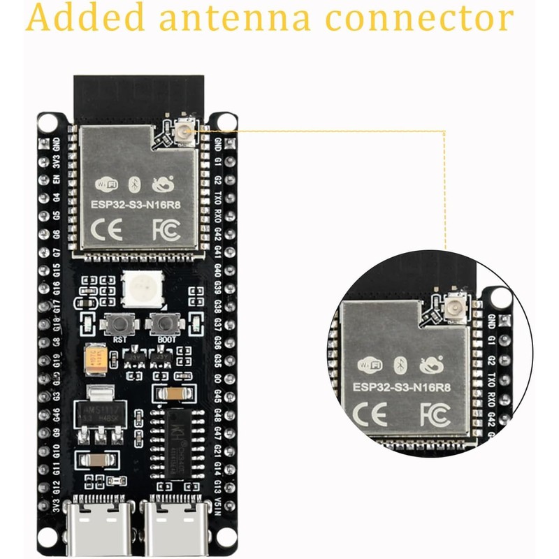 diymore ESP32-S3 DevKitC-1 N16R8 Module, ESP32 S3 1-N16R8 Development Board