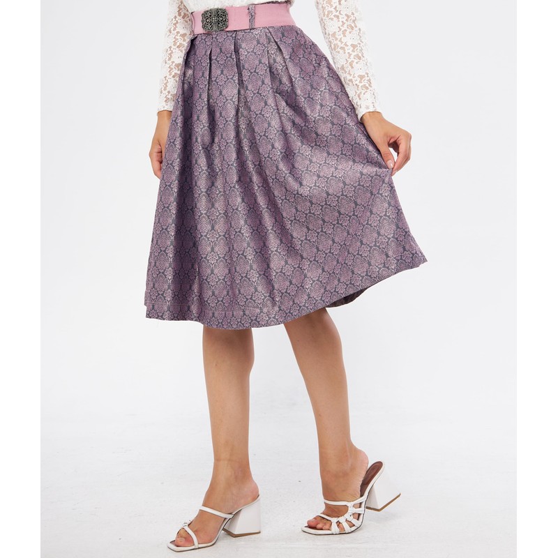 Lifos 0800 Dirndl Skirt, Costume Skirt with Belt Paisley Pattern,