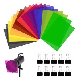 Colour Films for Headlights, Headlight Film Colour Filter Set - 20 Pieces A4 Colour Films - 10 Colours - with 10 Clips - DIY Lighting