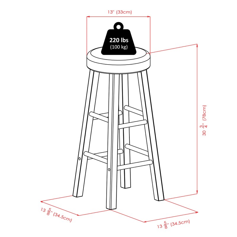 Winsome Maria 2-Piece Bar Stool Set, 30In Height, Faux Leather