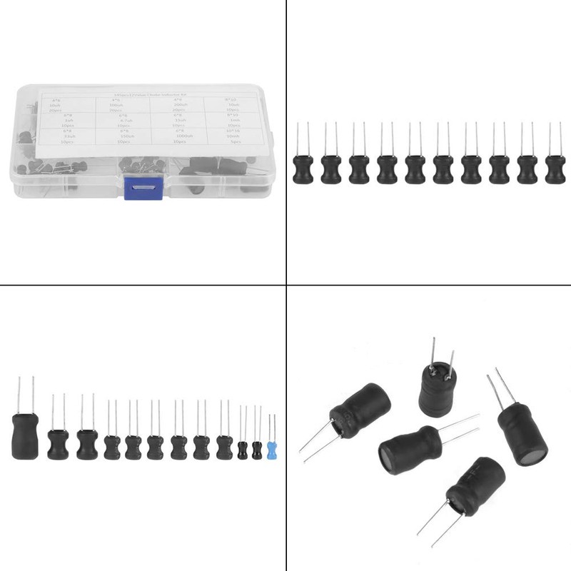 Yosoo 10uH-10mH Inductor Coil, Inductor, Electronic Circuit, Storage Case, Resistor