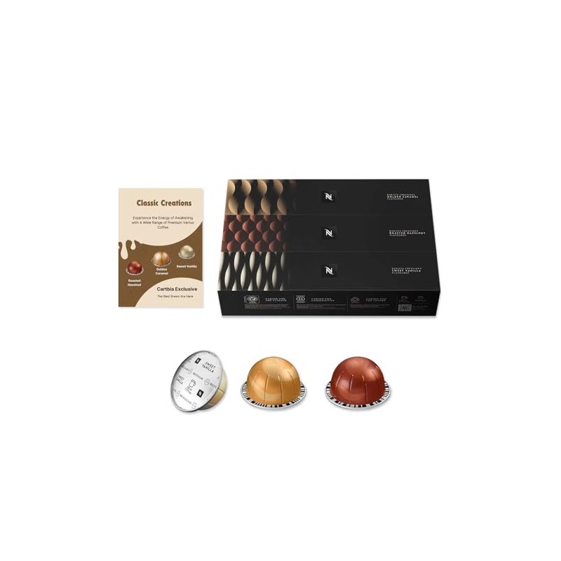 Barista Creations Vertuo Capsules – 10 Vanilla Coffee, 10 Caramel