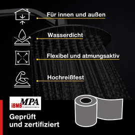 Isolbau Sealing Tape P3 Blue - 20 m Sealing Tape Waterproof Sealing Tape for Sanitary, Shower, Bathroom and Tiles, Balcony and Patio, Sealing for Indoor and Outdoor Use - 120 mm