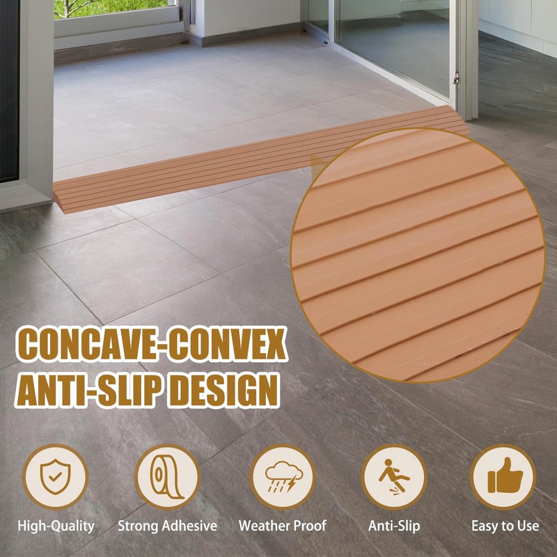 Threshold Ramps for Doorways, 0.4" Rise Rubber Door Threshold Ramp